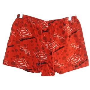 Womens Winners Circle Red Cotton #8 Budweiser Dale Jr Shorts sz Lg